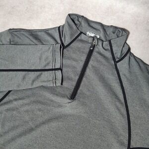 Columbia Titanium Womens Gray Black Stripe Omni-Dry 1/4 Zip Pullover sz L TL6890